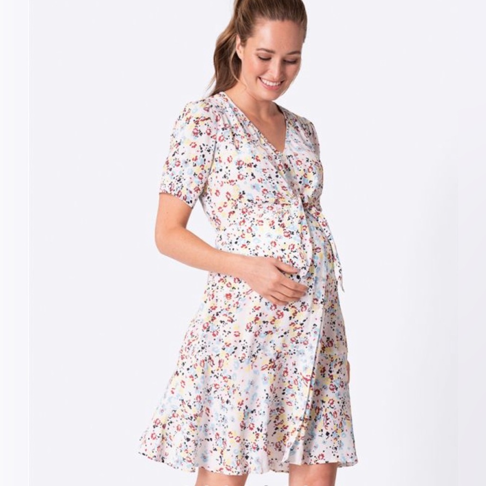 Seraphine White Floral front tie maternity dress Size 4 - SOLD OUT ONLINE